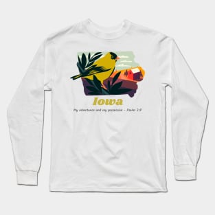 USA State of Iowa Psalm 2:8 - My Inheritance and possession Long Sleeve T-Shirt